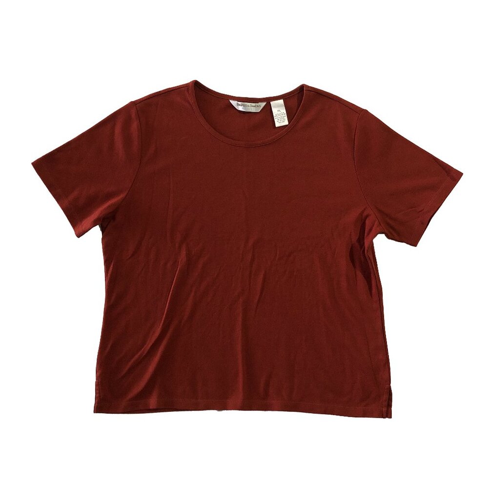 Draper's and Damon's Womens Size PL Burgundy Cropped T-shirt